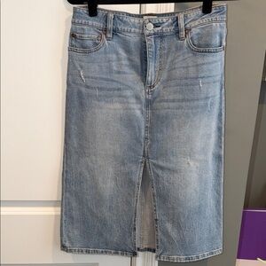 Alice + Olivia Light Blue Denim Midi Skirt